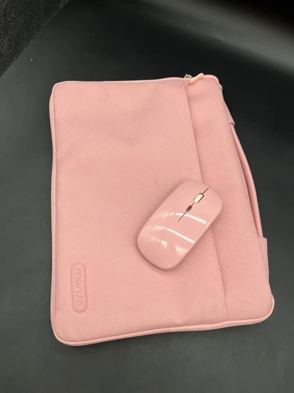 Mosiso Laptop Sleeve Case w/ Handle MacBook Air 13 Pink With Wireless Pink Mouse